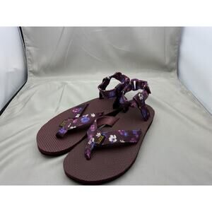 Teva Size 5 Womens Original Casual Sandal Floral Satin Purple Shoes Zinfandel